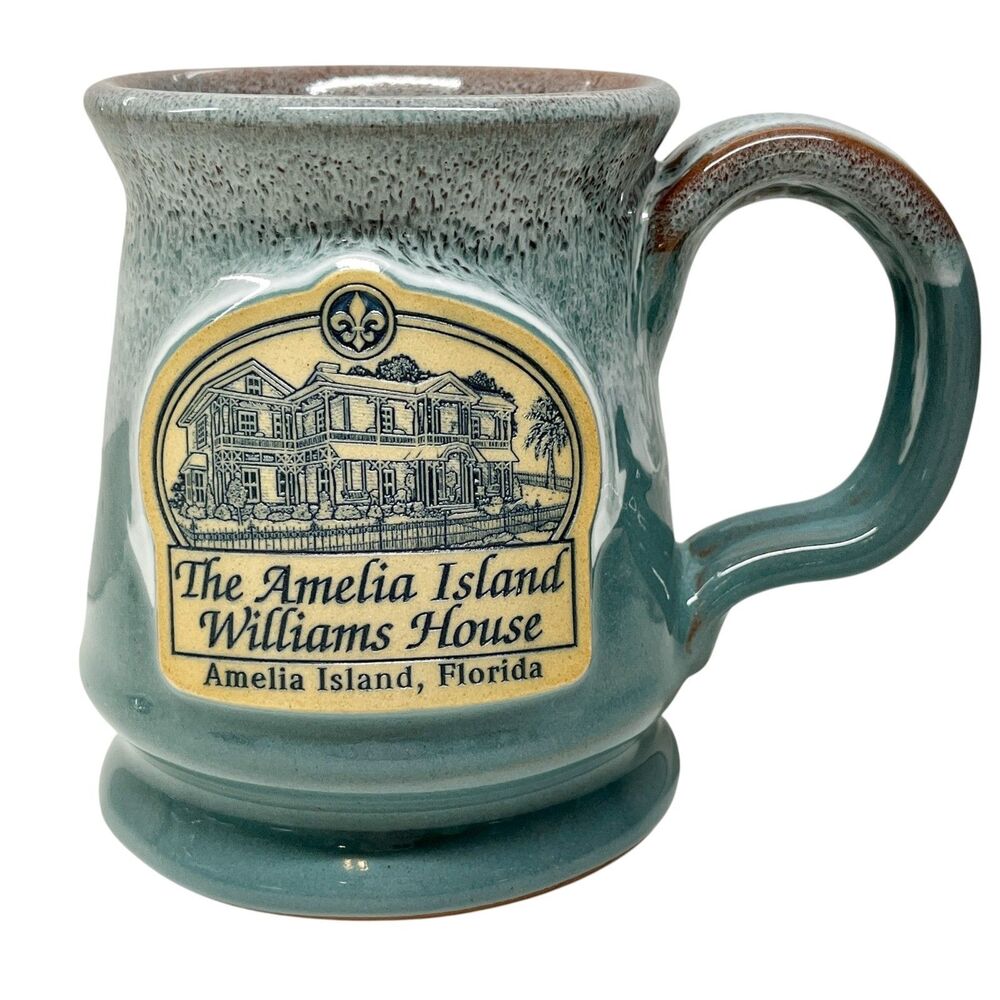 Deneen Pottery The Amelia Island Williams House Florida Dripglaze Coffee Mug Cup